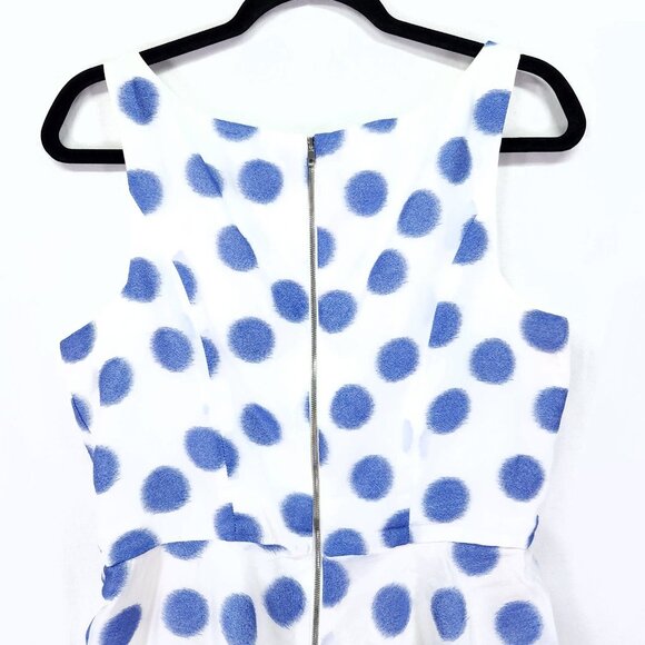 Betsy Johnson Dress Size 10 Fit and Flare Pleated Mini Puffy Skirt Polka Dot - Picture 4 of 11